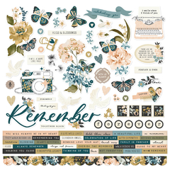 Simple Stories - Coleção Remember - Kit 12 Papéis para Scrapbook + Adesivos - comprar online