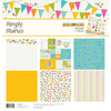 Simple Stories - Coleção Birthday - Kit 6 Papéis para Scrapbook + Adesivos