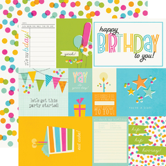 Simple Stories - Coleção Birthday - Kit 6 Papéis para Scrapbook + Adesivos - loja online