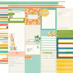 Simple Stories - Coleção Summer Snapshots - Kit 12 Papéis para Scrapbook + Adesivos - loja online