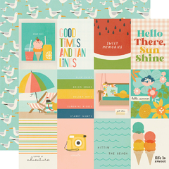 Imagem do Simple Stories - Coleção Summer Snapshots - Kit 12 Papéis para Scrapbook + Adesivos