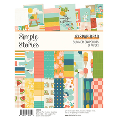 Simple Stories - Coleção Summer Snapshots - Bloco de Papéis para Scrapbook 15x20 cm (6x8 polegadas)