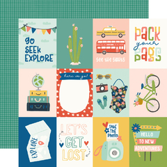 Imagem do Simple Stories - Coleção Pack Your Bags - Kit 12 Papéis para Scrapbook + Adesivos