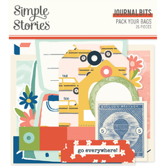 Simple Stories - Coleção Pack Your Bags - Die cuts Journal