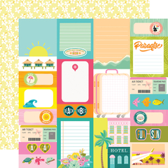 Simple Stories - Coleção Just Beachy - Kit 12 Papéis para Scrapbook + Adesivos - loja online
