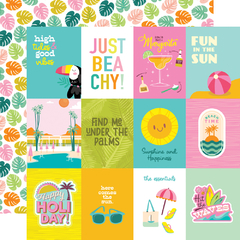 Imagem do Simple Stories - Coleção Just Beachy - Kit 12 Papéis para Scrapbook + Adesivos