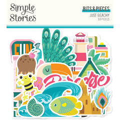 Simple Stories - Coleção Just Beachy - Die cuts Bits