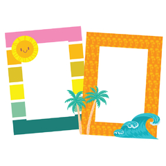 Simple Stories - Coleção Just Beachy - Frames chipboards