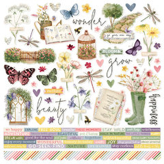 Simple Stories - Coleção Simple Vintage Meadow Flowers - Kit 12 Papéis para Scrapbook + Adesivos - comprar online