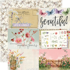 Simple Stories - Coleção Simple Vintage Meadow Flowers - Kit 12 Papéis para Scrapbook + Adesivos - comprar online