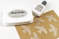 StazOn Opaque - Cotton White - Carimbeira Branca com Refil
