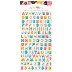 American Crafts - Coleção April and Ivy - Mini alfabetos puffy