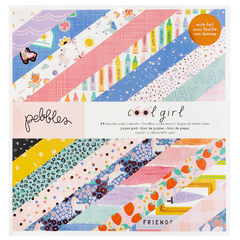 Pebbles - Coleção Cool Girl - Bloco de Papéis para Scrapbook tamanho 30x30 cm (12x12 polegadas)