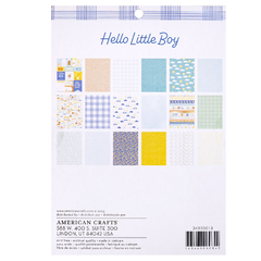 American Crafts - Coleção Hello Little Boy - Bloco de Papéis para Scrapbook tamanho 15x20 cm (6x8 polegadas) - comprar online