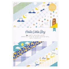 American Crafts - Coleção Hello Little Boy - Bloco de Papéis para Scrapbook tamanho 15x20 cm (6x8 polegadas)