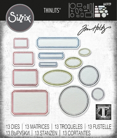 Sizzix - Facas de Corte - Thinlits Die - Tim Holtz - Vintage Labels