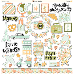 Lemon Scrapbook - Coleção La Vie Est Belle - Kit 12 Papéis dupla face para Scrapbook + ADESIVOS - comprar online