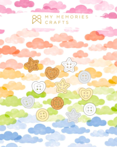 My Memories Crafts - Coleção Minhas Cores - Kit de Botões Diferentes