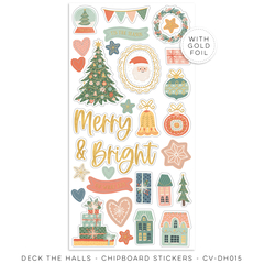 Cocoa Vanilla - Coleção Deck the Halls - Chipboards adesivos