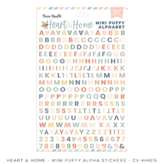 Cocoa Vanilla - Coleção Heart & Home - Alfabetos adesivos mini puffy