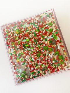 ÁLBUM NACIONAL SHAKER ORIGINAL GI DEMELLO tamanho 21 x 23 cm - Verde, vermelho e dourado (Natal clássico - Scrapbook Life - Materiais para Scrapbook