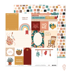 Juju Scrapbook - Coleção Em Família - Kit 6 Papéis para Scrapbook