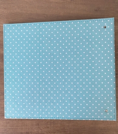 ÁLBUM NACIONAL GI DEMELLO para Scrapbook tamanho 30,5x30,5cm (12"x 12") - Cor Azul com poá branco - loja online