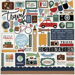 Echo Park - Coleção Let's Go Travel - Kit 12 Papéis para Scrapbook + Adesivos - comprar online