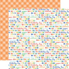 Imagem do Echo Park Paper - Coleção Make A Wish Birthday Boy - Kit 12 Papéis para Scrapbook + Adesivos