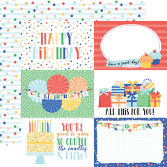 Echo Park Paper - Coleção Make A Wish Birthday Boy - Kit 12 Papéis para Scrapbook + Adesivos