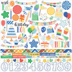 Echo Park Paper - Coleção Make A Wish Birthday Boy - Kit 12 Papéis para Scrapbook + Adesivos - comprar online