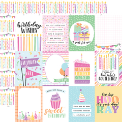 Echo Park Paper - Coleção Make A Wish Birthday Girl - Kit 12 Papéis para Scrapbook + Adesivos - Scrapbook Life - Materiais para Scrapbook