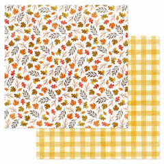 American Crafts - Coleção Farmstead Harvest - Papel para scrapbook - Colorful Leaves 34024717
