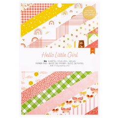 American Crafts - Coleção Hello Little Girl - Bloco de Papéis para Scrapbook tamanho 15x20 cm (6x8 polegadas)