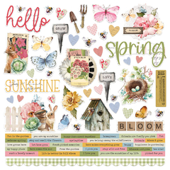Simple Stories - Coleção Simple Vintage Spring Garden - Kit 12 Papéis para Scrapbook + Adesivos - comprar online