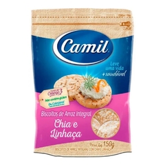 BISCOITO DE ARROZ INTEGRAL CHIA E LINHAÇA 150G - CAMIL