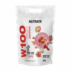 WHEY 100% MORANGO REFIL 900G-NUTRATA