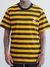 Camiseta Especial New Skate Polen Listrada Amarela Azul