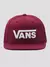 Boné Snapback Aba Reta Vans Drop V II Marsala