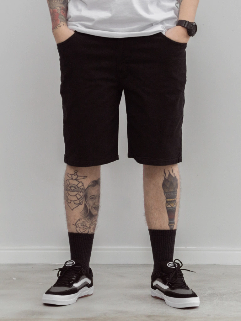 Bermuda Sarja Plus Size Volcom Vorta Preta