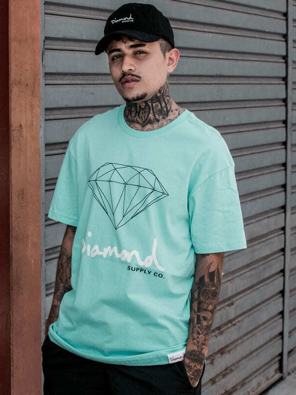 Camiseta Diamond Og Sign Tee Verde Água