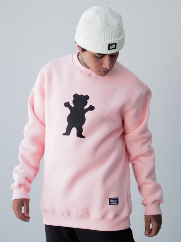 Moletom Careca Grizzly Og Bear Crewneck Rosa