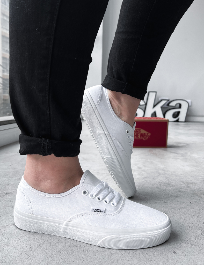 Vans branco couro deals feminino