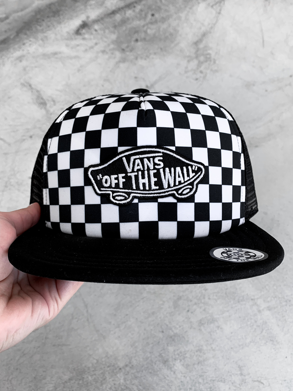 Boné Aba Reta Infantil Vans Patch Trucker Plus Checkerboard Preto Bra