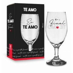 TAÇA DE CERVEJA WINDSOR 330ML AMOR NAMORADOS TE AMO E PONTO