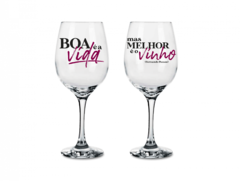 TAÇA DE VINHO INDIVIDUAL 385ml FRASES - BOA É A VIDA - comprar online