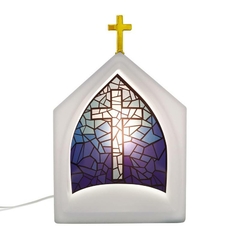 LUMINARIA 3D CAPELA ORATORIA - VITRAL AZUL - loja online