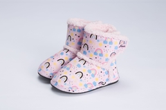 PANTUFA BOTA PELÚCIA NUVEM ARCO IRIS INFANTIL MENINA 44239