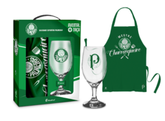 KIT CONJUNTO TACA CERVEJA WINDSOR 330ML + AVENTAL PALMEIRAS