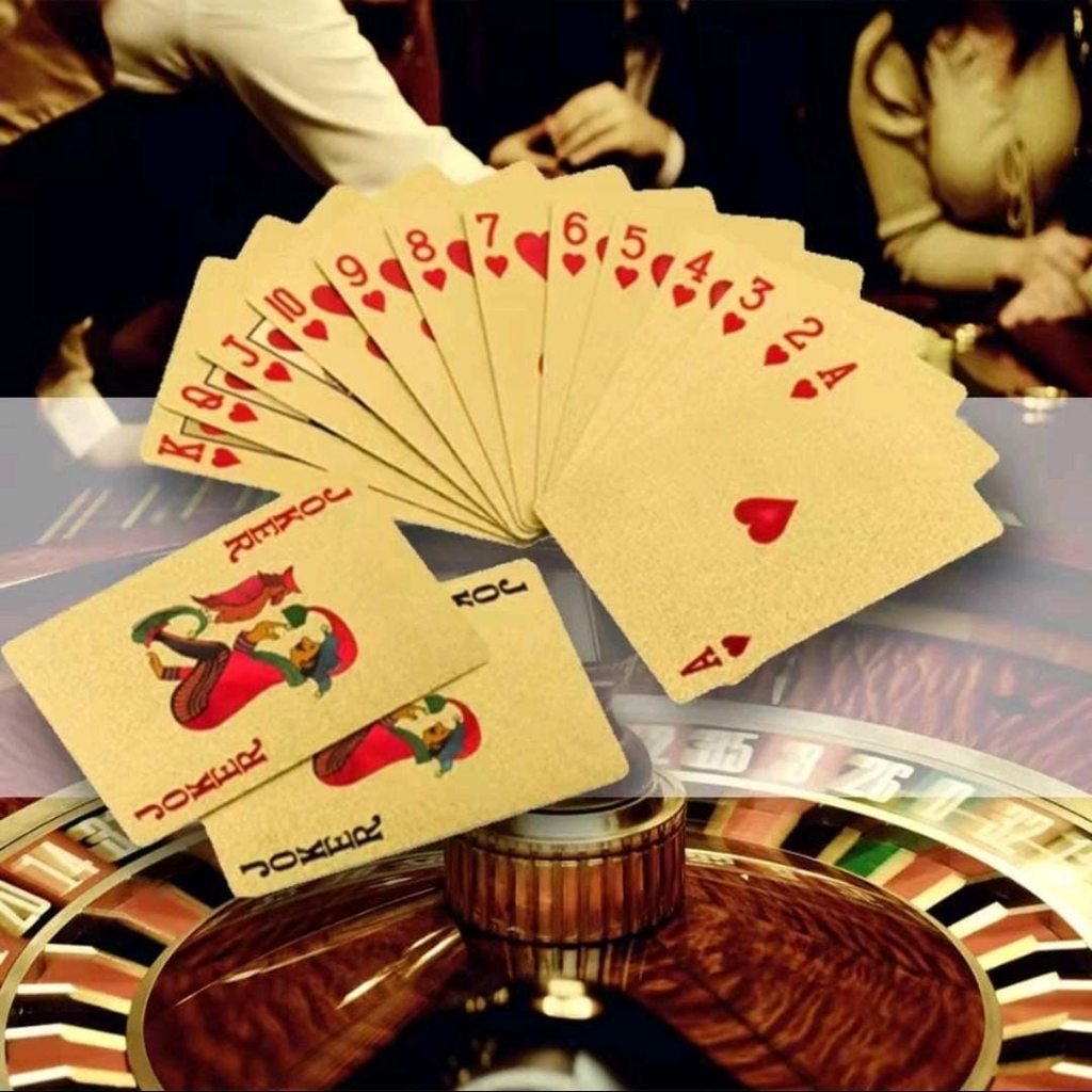 Jogo Carta Baralho Dourado DÓLAR 54 Cartas Para Poker Jogos Plástico